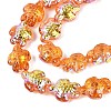 Electroplate Transparent Glass Beads Strands EGLA-N055-04A-08-3