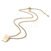 Stainless Steel Initial Letter Rectangle Pendant Necklace for Men Women NJEW-E090-01G-11-2