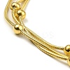 304 Stainless Steel Satellite Chains Triple Layer Multi-strand Bracelet for Women BJEW-M040-01G-2