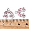 Alloy Pink Rhinestone Pendants PALLOY-E775-15P-3