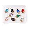 9Pcs 9 Colors Transparent Glass Pendants GLAA-FP0001-18-2