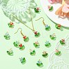 Glass Flower Pendants PALLOY-CJ00038-5