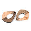Transparent Resin & Walnut Wood Pendants RESI-S389-016A-B-3