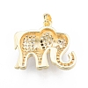 Brass Micro Pave Clear Cubic Zirconia Pendants KK-C006-01A-G-2