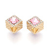 Rack Plating Alloy Rhinestone European Beads FIND-N011-01KCG-2