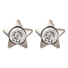 304 Stainless Steel Clear Cubic Zirconia Stud Earrings EJEW-Q044-06P-2