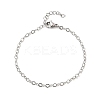 304 Stainless Steel Link Chain Bracelets for Women Men BJEW-A050-02P-01-1