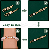 6Pcs Brass Micro Pave Clear Cubic Zirconia Fold Over Clasps KK-DC0004-87-4