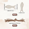 Animal Theme Unfinished Blank Wooden Pendants Set for Painting Arts WOOD-WH0124-26C-2
