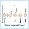 10Pcs 5 Colors Flower Wood Pendant Decoration HJEW-DR00097-2