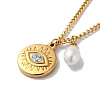 Golden 304 Stainless Steel Pendant Necklace LS-QO1211-4-2