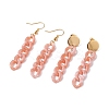 Chunky Acrylic Curb Chain Long Drop Earrings EJEW-JE04772-05-1