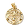 Rack Plating Brass Micro Pave Clear Cubic Zirconia Pendants KK-P267-11G-G-1