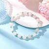 2Pcs Natural Green Aventurine & Rose Quartz Round Beaded Stretch Bracelets for Women BJEW-JB11926-4