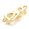 Brass Micro Pave Cubic Zirconia Kitten Links Connectors X1-ZIRC-G157-50G-2