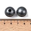 Painted Natural Wood European Beads WOOD-S057-067P-3