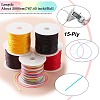 5 Rolls 5 Colros 15-Ply Round Nylon Braided Cord NWIR-YW0001-06B-5