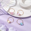Round Natural Selenite Finger Rings RJEW-TA00127-2