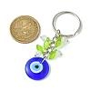 Flat Round with Evil Eye Lampwork Pendant Keychain KEYC-JKC00647-2