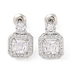 Rack Plating Brass Micro Pave Cubic Zirconia Stud Earrings EJEW-I304-11P-08-1