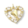 Rack Plating Real 18K Gold Plated Brass Micro Pave Cubic Zirconia Pendants KK-B084-21G-1