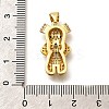 Rack Plating Brass Micro Pave Cubic Zirconia Enamel Pendants X-KK-L226-032G-01-3