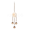 Flat Round & Rose Hanging Crystal Chandelier Pendant HJEW-M002-03-2