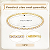 1Pc Brass Rhinestone Cup Chains Bracelets for Women BJEW-LP0015-19G-2