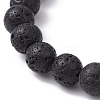 Colorful Dyed Natural Lava Rock Beaded Stretch Bracelets BJEW-JB09684-5