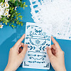 Gorgecraft 20Pcs 20 Patterns PET Plastic Hollow Drawing Painting Stencils Templates DIY-GF0006-93-3