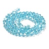 Transparent Electroplate Glass Beads Strands EGLA-A039-T3mm-B20-2