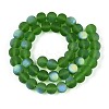 Frosted Transparent Glass Beads Strands GLAA-T032-T8mm-MBB07-2
