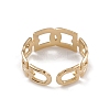 Ion Plating(IP) 304 Stainless Steel Hollow Arch Open Cuff Rings for Women RJEW-G285-57G-3