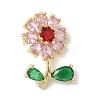 Brass Cubic Zirconia Pendants KK-L253-29G-02-1