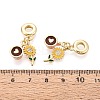 Brass Micro Pave Clear Cubic Zirconia and Enamel European Dangle Charms KK-T079-68G-3