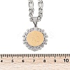 Flat Round with Virgin Pattern 201 Stainless Steel Pendant Necklaces for Men Women NJEW-K283-20G-3