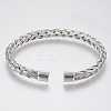 Tarnish Resistant 304 Stainless Steel Cuff Bangles Torque Bangles LS-BJEW-H570-27P-2