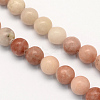 Round Natural Maible and Sesame Jasper/Kiwi Jasper Beads Strands G-S170-4mm-1