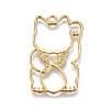 Zinc Alloy Kitten Open Back Bezel Pendants PALLOY-I126-14-1