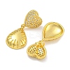 Rack Plating Brass Micro Pave Clear Cubic Zirconia Stud Earrings EJEW-I313-15D-G-2