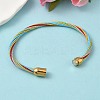 304 Stainless Steel with Polyester Metallic Cord Bracelets for Women BJEW-Z145-01G-33-2