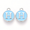 Platinum Plated Alloy Enamel Charms X-ENAM-S118-04H-P-1