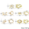 10Pcs 5 Styles Alloy with Plastic Scarf Buckle Ring AJEW-CJ0001-35-8