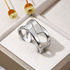 304 Stainless Steel Cuff Open Rings for Couple WG188EA-01-1