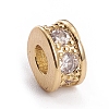 Brass Micro Pave Cubic Zirconia Spacer Beads ZIRC-L091-046G-1