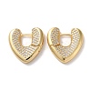 Brass Pave Cubic Zirconia Hoop Earrings for Women EJEW-M258-06G-B-1