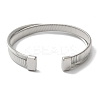 Stainless Steel Cross Open Cuff Bangles for Women BJEW-G719-10P-3