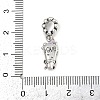 Brass Rhinestone Pink Enamel Bouquet European Dangle Charms KK-P324-06P-3