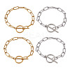304 Stainless Steel Paperclip Chain Bracelets BJEW-TA0003-04-9