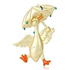 Duck Holding Umbrella Enamel Pins JEWB-B035-02MG-1
